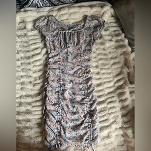 Blue floral mini dress